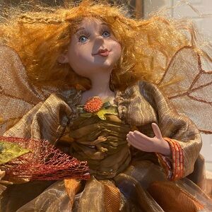 Princess Fairy Doll Porcelain Red Haired Autumn Tones